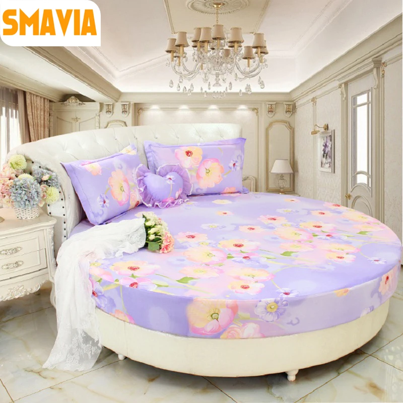 SMAVIA Home Textile Round Mattress cover 100 Cotton Bed Protective