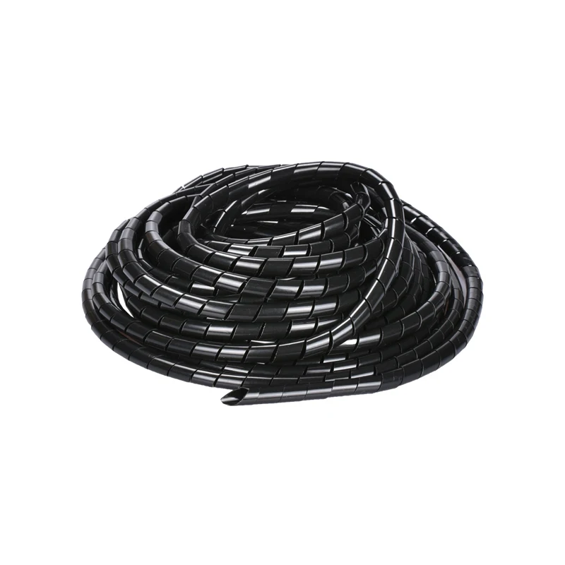 6mm Flexible Spiral Tube Cable Wire Wrap Computer Manage Cord 15M Transparent