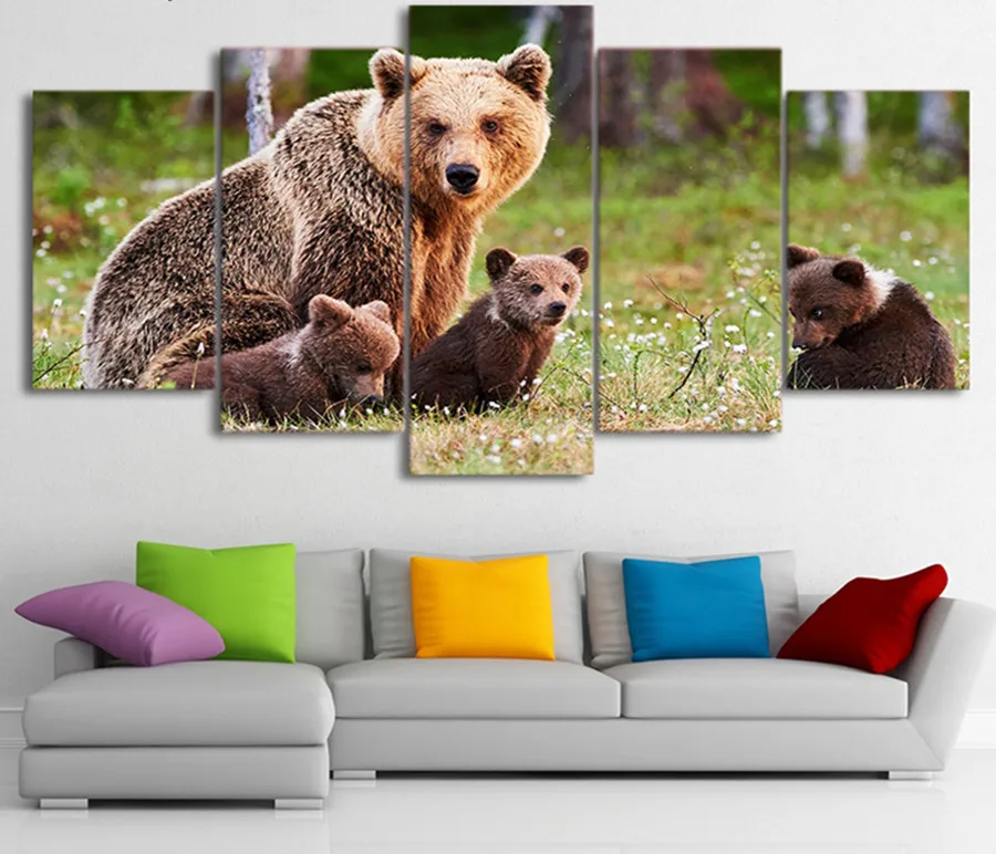 5d-diy-diamond-embroidery-animal-bear-family-diamond-painting-Cross-Stitch-full-round-drilll-Rhinestone-mosaic | Дом и сад