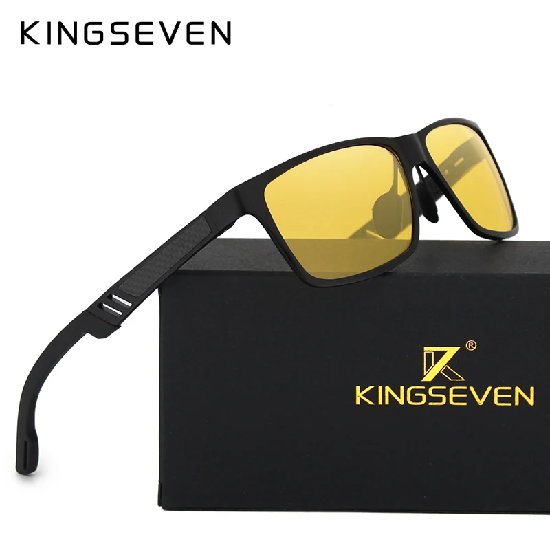 Мужские солнцезащ. Очки ночного видения KINFSEVEN черно серые солнцезащитные очки