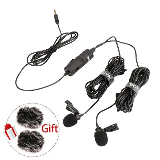 BOYA BY M1DM двойной петличный микрофон клип на лацкане с 1/8 &quotстерео разъем для iPhone