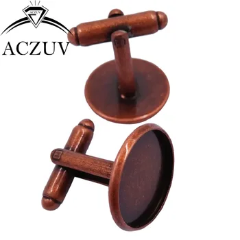 

100pcs Antique Copper Cufflink Blanks 10mm 12mm 14m 16mm 18mm 20mm 25mm Round Bezel Cufflinks Base Cabochon Setting RCL004