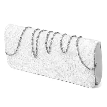 

Bridal Wedding Lady Satin Evening Bags Lace Floral Day Pouch Clutches Women Messenger Shoulder Bag Purse Party Girl Handbags(W