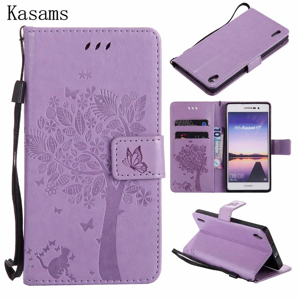 

Tree For Huawei P7 PU Leather Mobile Case For Huawei P7 P7-L00 P7-L05 P7-L10 P7-L11 Phone Shell Wallet Magnet Flip Stand Cover