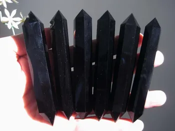 

6pcs obsidian natural quartz crystal point wand healing