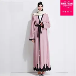 Взрослый мусульманский арабский Бисероплетение кардиган абайя Мода Дубай исламский большой размер платье wj754 молитвенный сервис одежда