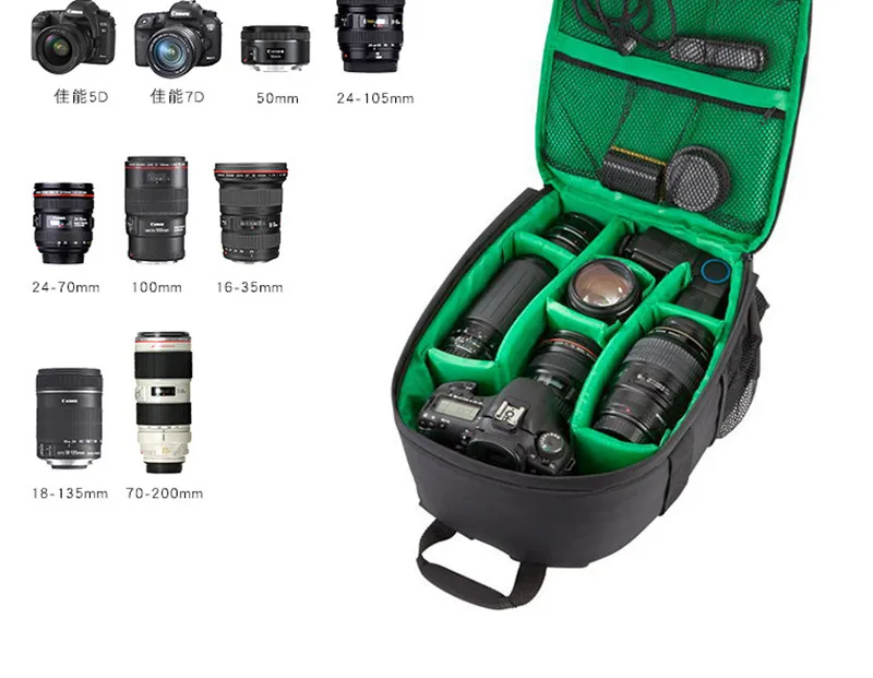 DSLR bolsa fotografía Cámara mochila funda para Canon EOS Rebel SL3 SL2 SL1  T6 T7 T7i T100 T6i T5i T6s T5 T4i T3i T3 T2i T1i XTi - AliExpress Productos  electrónicos