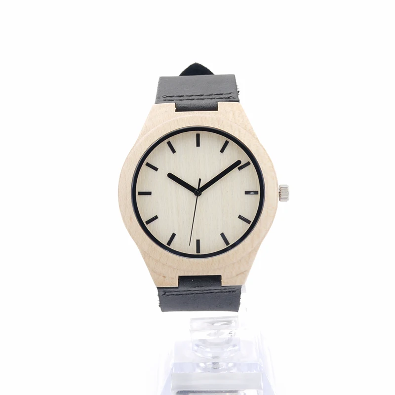 Luxury BOBO BIRD Brand Watch Men Leather Strap Handmade Wood Watches Japan Quartz Movement Wristwatch relogio feminino C-F21