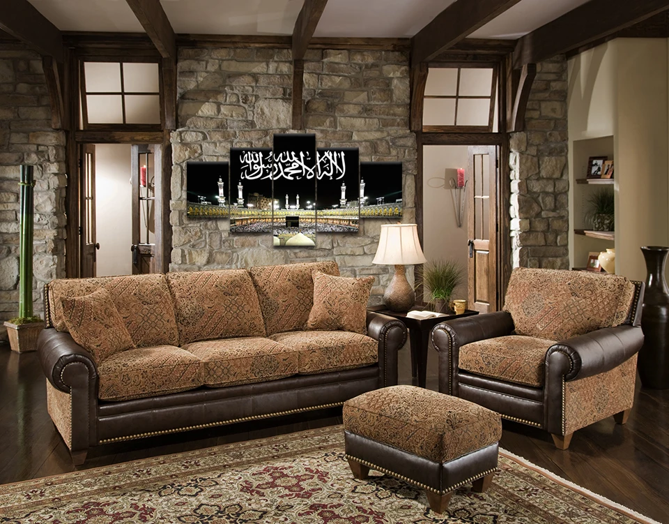 Мусульманский постер на библейскую тему ислам Бог Коран Холст Картина 5 шт. HD печатная настенная художественная рамка гостиная украшение дома картина