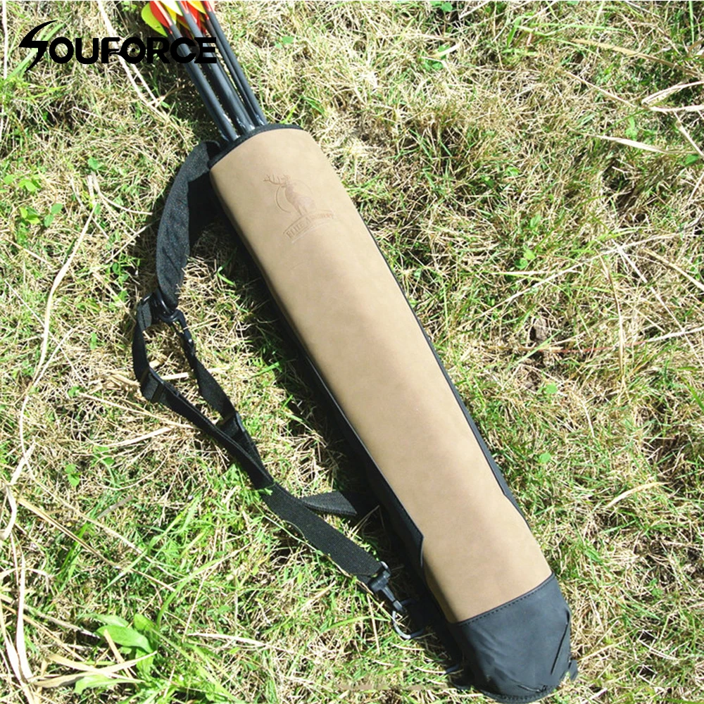 

58x13cm Super Fiber Arrow Quiver Pure Leather Arrow Bag to Hold Arrows for Outdoor Archery Bow Hunting Shooting