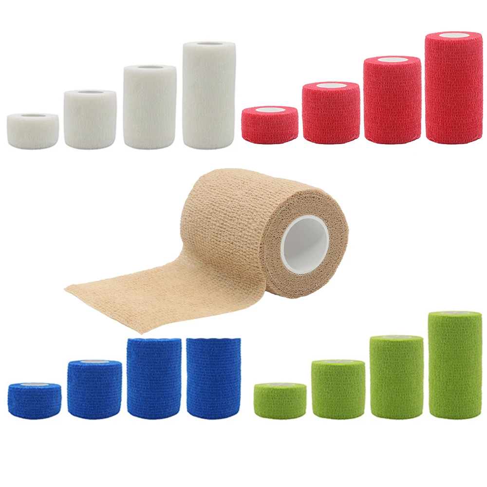 

New Security Protection Waterproof Self-adhesive Cshesive Bandages Elastic Wrap First Aid Sports Body Gauze Vet Medical Tape
