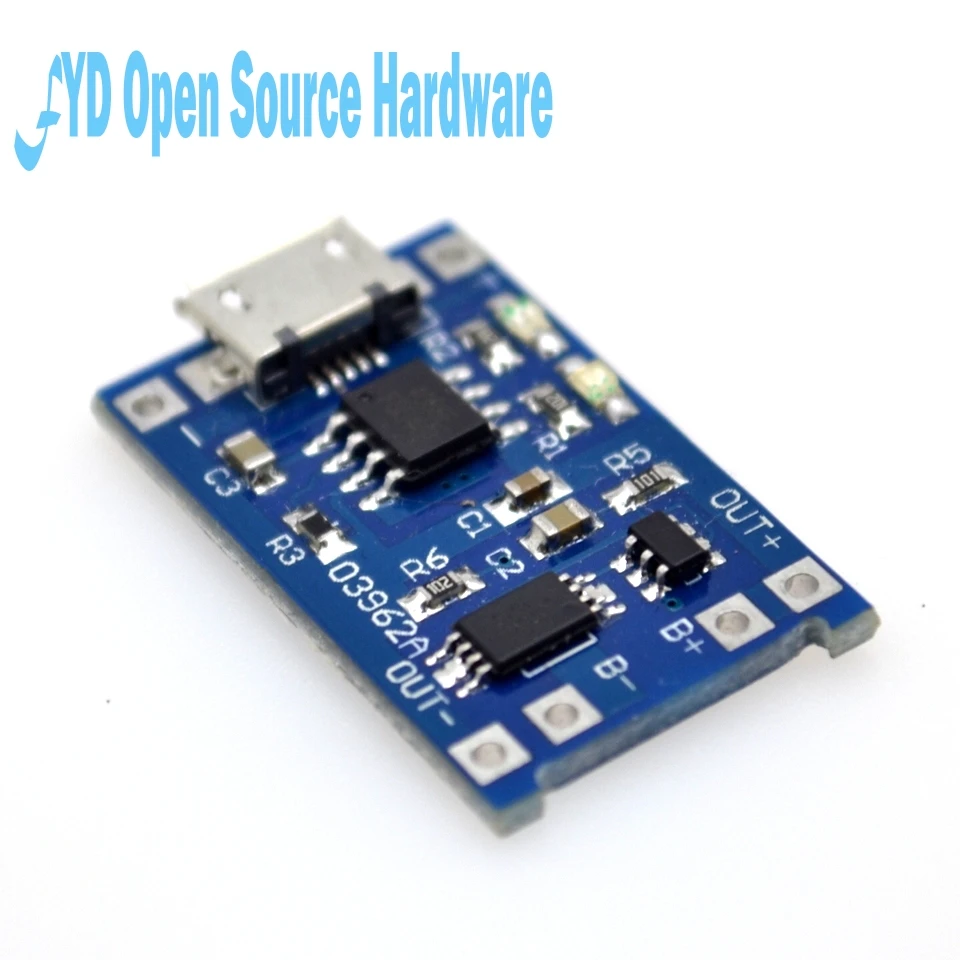 

5pcs 5V 1A Micro USB 18650 Lithium Battery Charging Board Charger Module+Protection Dual Functions TP4056