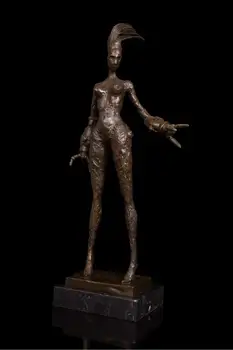 

51 CM Western Art Deco Bronze Women Girl Gal Born of Fire Abstract Art Sculpture