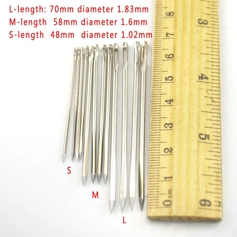 1.26inch/1.34inch/1.46inch/1.57inch ,Sewing Sharp Needles Handmade Leather Needle Embroidery Thread Needle 40 Pcs Large Eye Sewing Needles Stainless Steel Yarn Knitting Needles with 4Pcs Bottles 