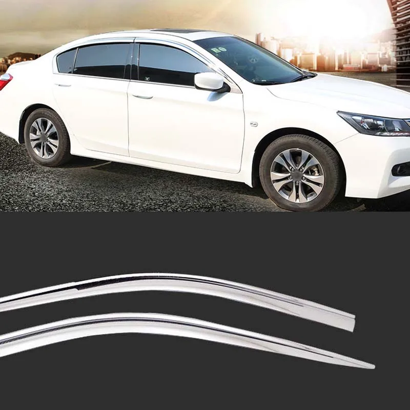 1 Set Brand New Chrome Side Vent Sun Shade Window Visors Rain Guard