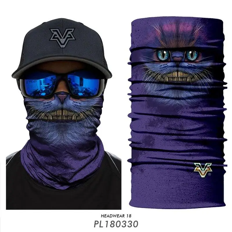 

3D Cycling Face Mask Wolf Tiger Pets Headwears Animal Bandana Scarf Avatar Neck Gaiter Venom Seamless Headband Hiking Balaclava