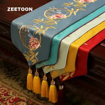 

Classic Noble Table Runner Cloth Flower Pattern Long Table Mats Tablecloth / Tea Ceremony Accessories Decor Placemat Bed Flag