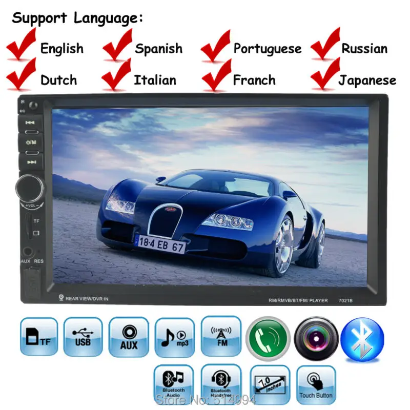 Prix pour 10 langues 2 DIN 7 pouce De Voiture Stéréo MP5 Radio Lecteur Écran Tactile de commande au volant Bluetooth MP4 Lecteur FM/TF/USB Prix pour 10 langues 2 DIN 7 pouce De Voiture Stéréo MP5 Radio Lecteur Écran Tactile de commande au volant Bluetooth MP4 Lecteur FM/TF/USB