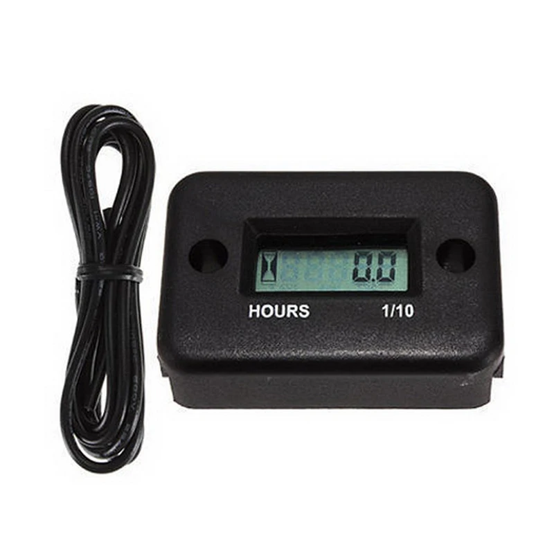 New Waterproof Black Digital Hour Meter Gauge for All petrol engines