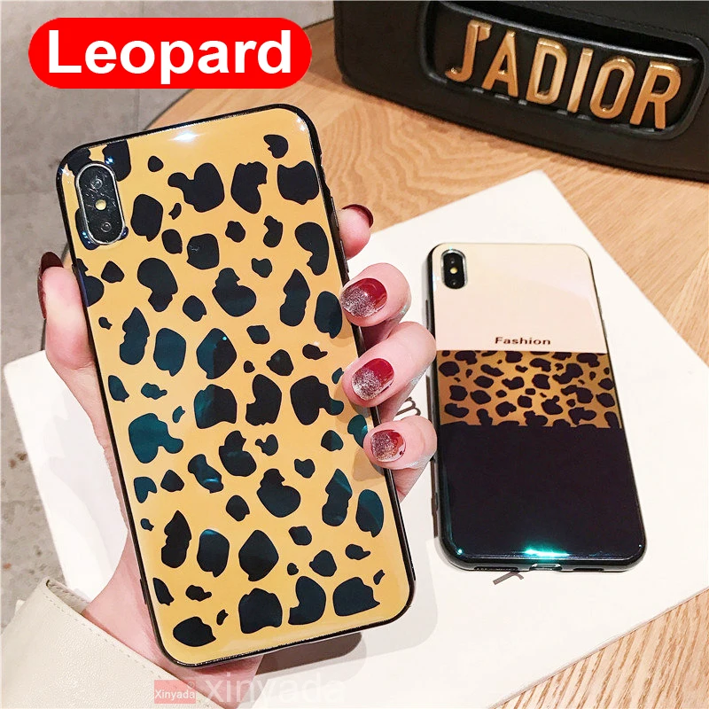 

luxury soft Bumper Silicone TPU Leopard Print Case For iPhone XR XS Max 8 Plus 7 X iPhone8 6 6s Back Cover Armor Shell coque