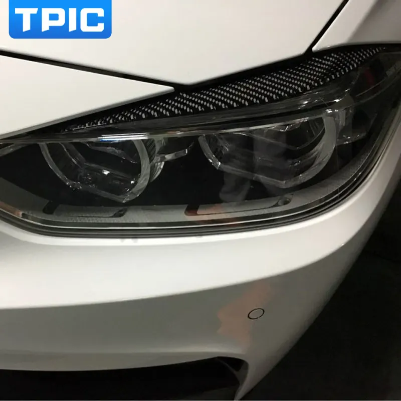 Передние фары TPIC из углеродного волокна веки для бровей BMW F30 320i 325i 316i 3 серии 2013 2015