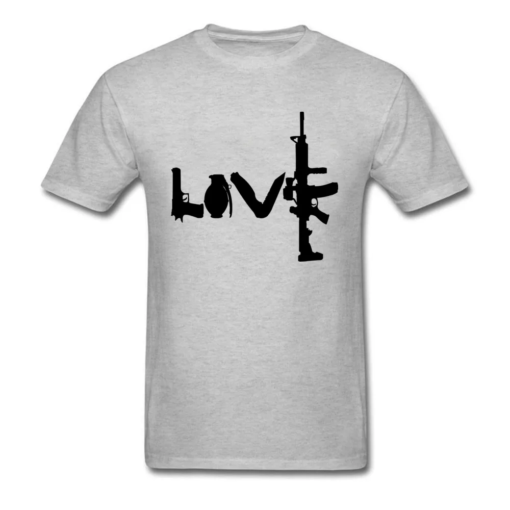  Student T-shirts Love weapons  black Simple Style Tops & Tees Cotton Crew Neck Short Sleeve Summer Tops T Shirt Summer/Fall Love weapons   black grey