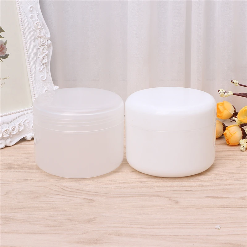 

Plastic Cosmetic Travel Empty Jars Pots Makeup Cream Lip Balm Container 250g White/Transparent
