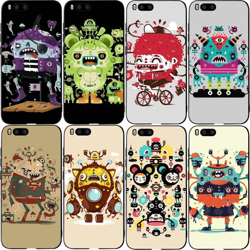 

Doodle Cute Kaiju Phone Cases for Xiaomi mi A2 8 9 lite se case xiaomi redmi note 6 7 pro case redmi note 5 Plus Soft Cases