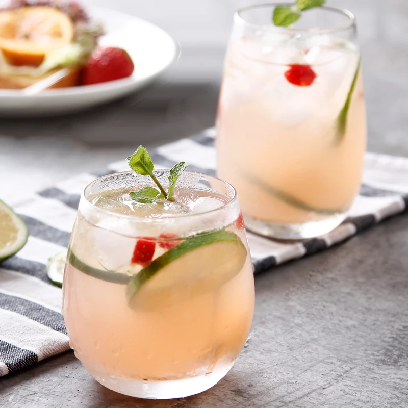 

Best Clear Round Shape Glass Mug Without Handle Smoothie Cup Home Restaurant Office Drinking Ice Cream Water Coffee Container