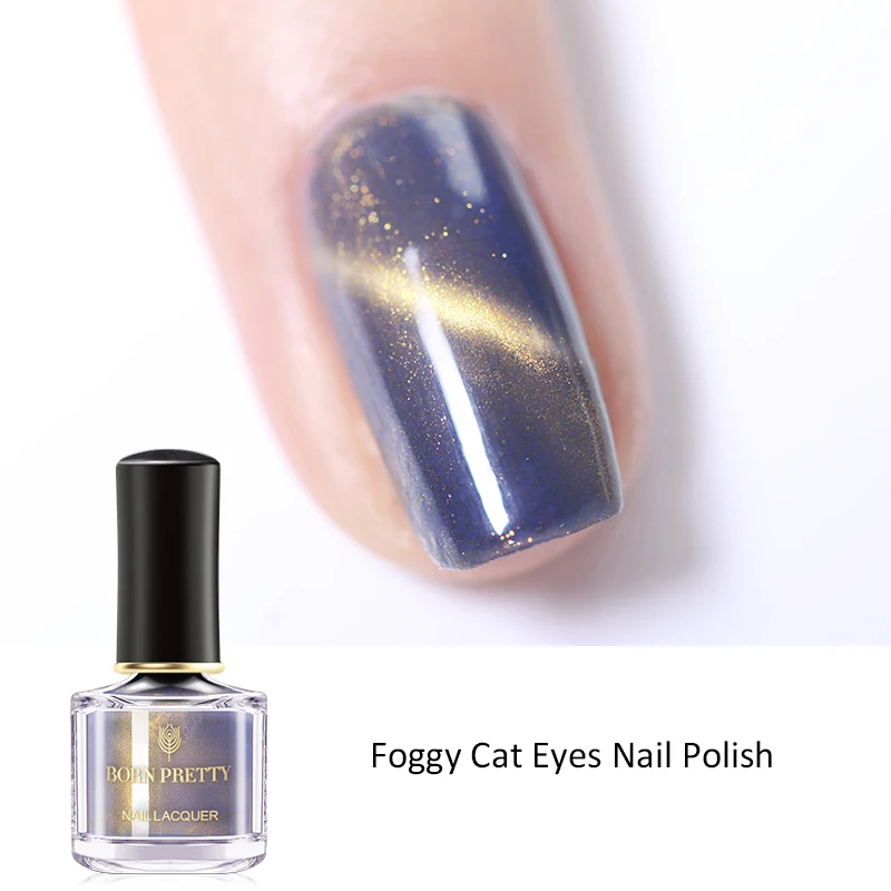 BORN PRETTY 6 мл Лак для ногтей Foggy Cat Eye Золотой Серебряный Блестящий цветной маникюрный лак для дизайна ногтей