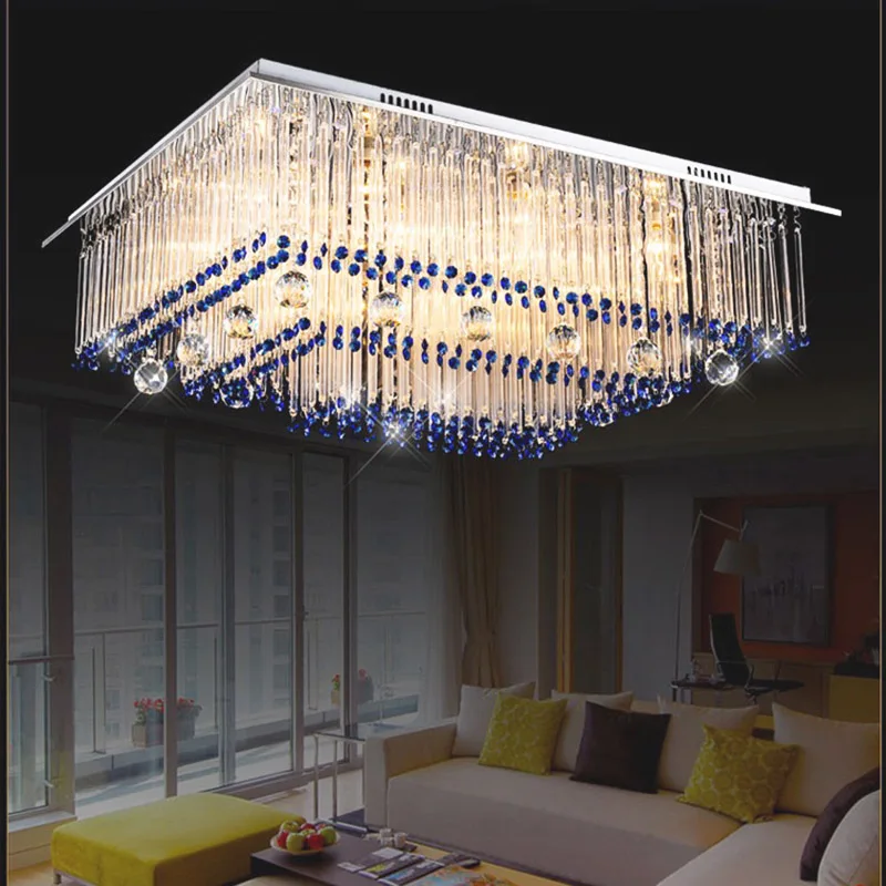 

Modern square K9 crystal ceiling lamps LED lamps high power led crystal ceiling lamp led lustre ceiling lights