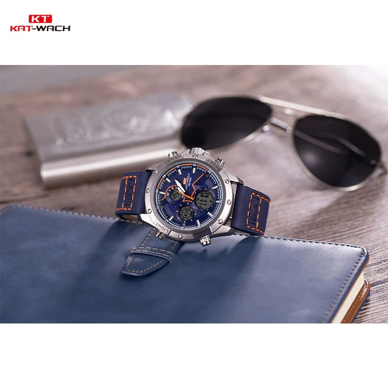 

2019 New KAT-WACH Blue Casual Mesh Belt Fashion Quartz Gold Watch Mens Watches Top Brand Luxury Waterproof Relogio Masculino