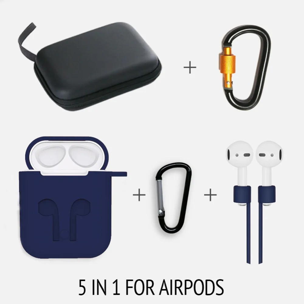 Чехол для AirPods телефона силиконовый защитный чехол/ремешок с защитой от