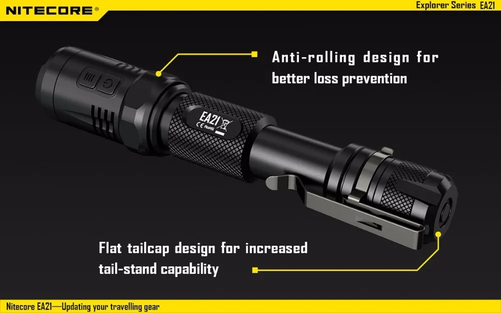 АА батареи фонарик nitecore черный EA21 CREE XP-G2 (R5) LED Макс. 360 люмен луч бросать 167 м водонепроницаемый портативный факел