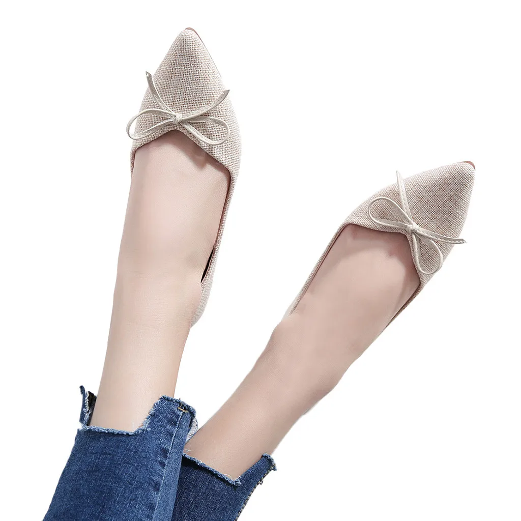 

SAGACE Bowknot Women Comfortable Pumps Shoes Casual Ladies Shoes Spring Soft Ladies Fashion Lace-up Women Single Shoes