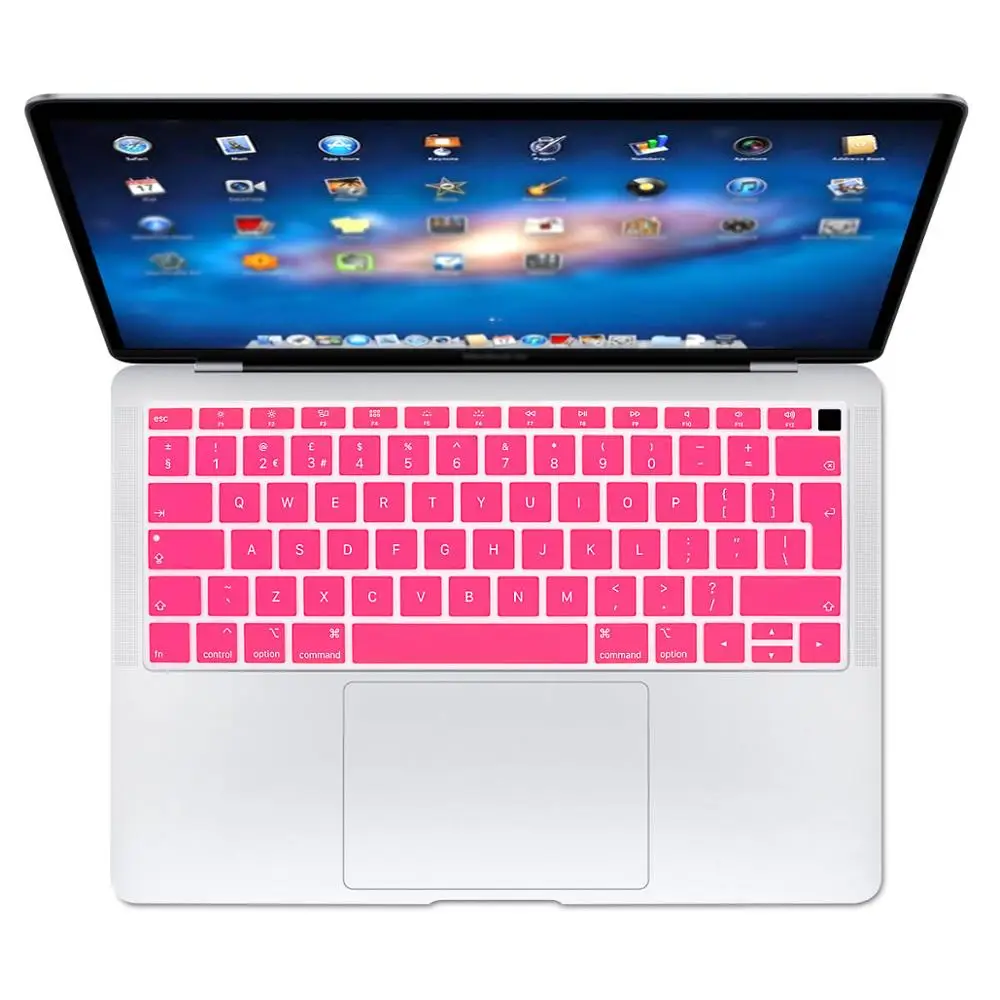 Redlai силиконовый чехол для клавиатуры Macbook Air 13 A1932 retina Dispaly& Touch ID ЕС введите Английский алфавит - Цвет: Розовый