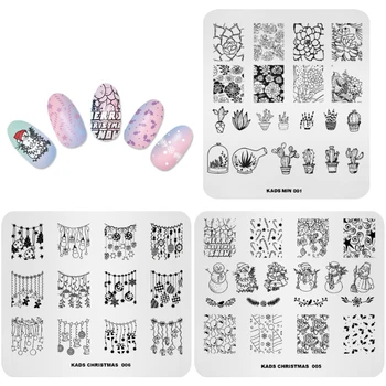 

AriesLibra Set 7 Stamping Printing Plates Nail Art Templates Natural Fashion Image Stamp Polish Nails Stencils Manicure Stamper