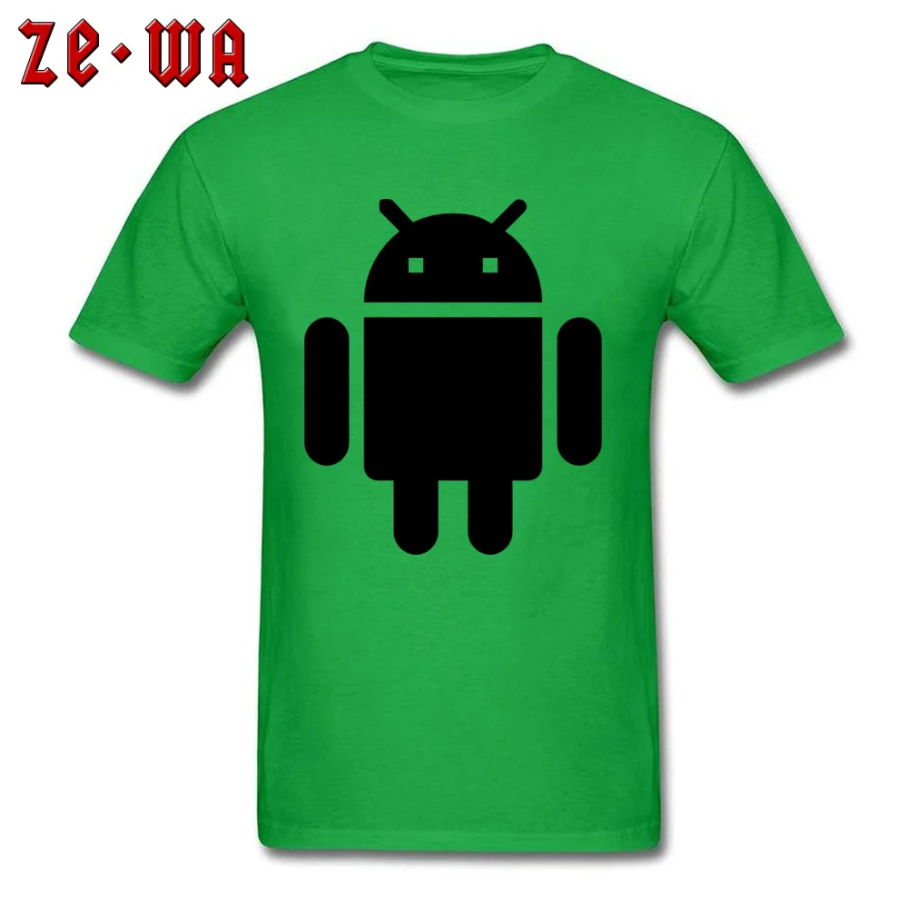 Comics T-Shirt Funny Crew Neck Android Cotton Male Tops T Shirt Classic Short Sleeve Tops Shirts Free Shipping Android green