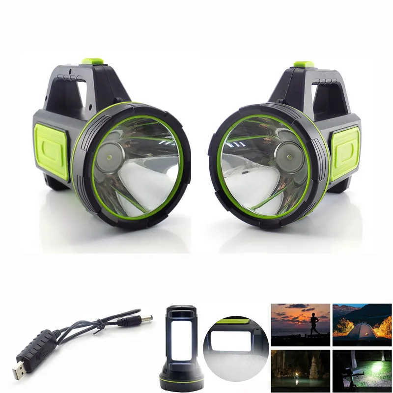 Высокомощный светодиодный светильник-вспышка с зарядкой от USB, светильник-вспышка со встроенным аккумулятором, боковой светильник для рыбалки на открытом воздухе, кемпинга, переносной
