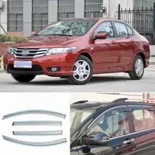 Jinke 4pcs New Smoked Clear Window Vent Shade Visor Wind Deflectors For Honda City