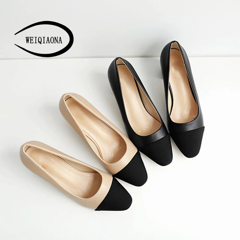 

WEIQIAONA 2019 Women Shoes Fashion Low Heels Pointed Toe Ladies Shoes Wedding Shoes Comfortable Pumps Ladies Shoes Party