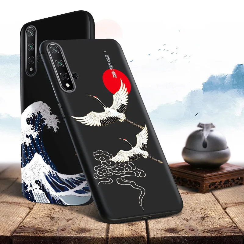 

Huawei Honor View 20 Case China Chic embossed Cover For Honor 20 Pro v20 honor 20i lite Soft matte tpu Case Cover anti-Knock
