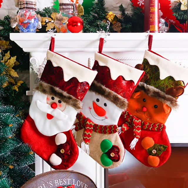 fleece christmas stocking santa