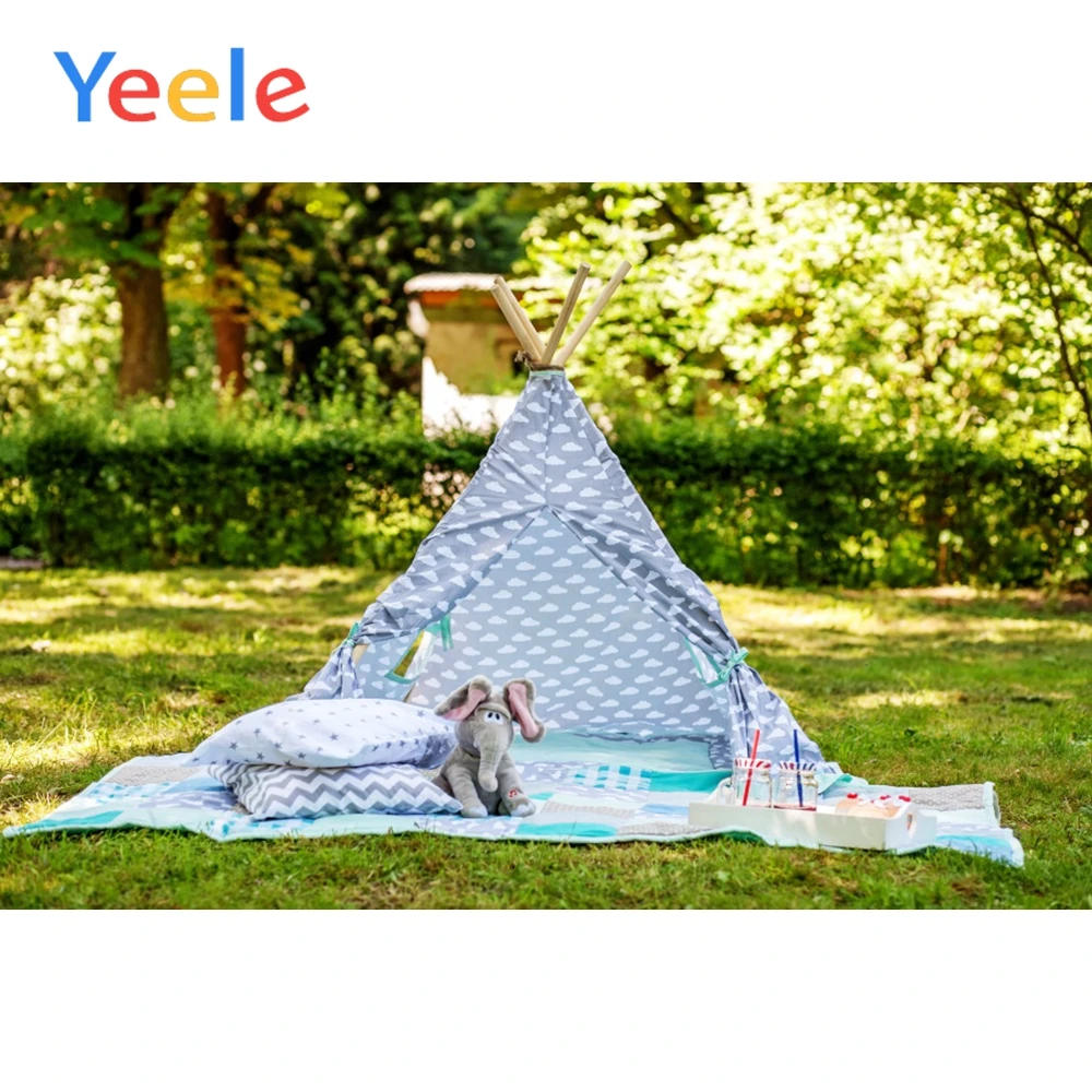 

Yeele Summer Camping Traveling Tent Poster Natural Scene Kid Photography Background Child Photographic Backdrop For Photo Studio