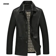 ZOEQO, новинка, кожаные куртки размера плюс 4XL, искусственная кожа,, Весенняя Мужская куртка, официальная мужская кожаная одежда, верхняя одежда, коричневая куртка