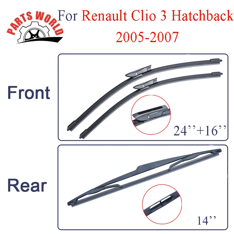 Combo Silicone Rubber Front And Rear Wiper Blades For ...