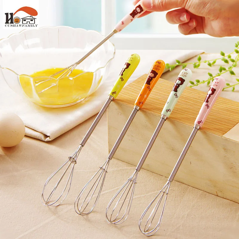 

CUSHAWFAMILY Multifunction Manual Stainless Steel ceramic Handle Egg Beaters Milk Cream Butter Whisk Mixer Stiring Kitchen Tool