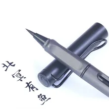 Металлический алюминиевый стержень, тип ручки, Мягкая головка щетки для письма, пять цветов на выбор, маленький обычный скрипт, выделенный, чернильный мешок