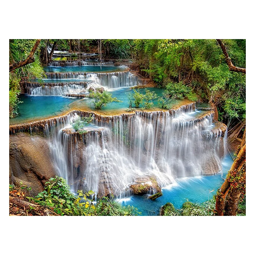 

YHYS Full 5D Diy Diamond Painting Cross Stitch "Waterfall" 3D Diamond Embroidery Rhinestone Mosaic Decor Paintings