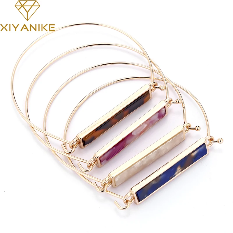 

XIYANIKE 4 Colors Bohemian Women Cuff Statement Bangles&Bracelets For Women Ladies Stone Bracelet Accessory Gift Jewelry B142